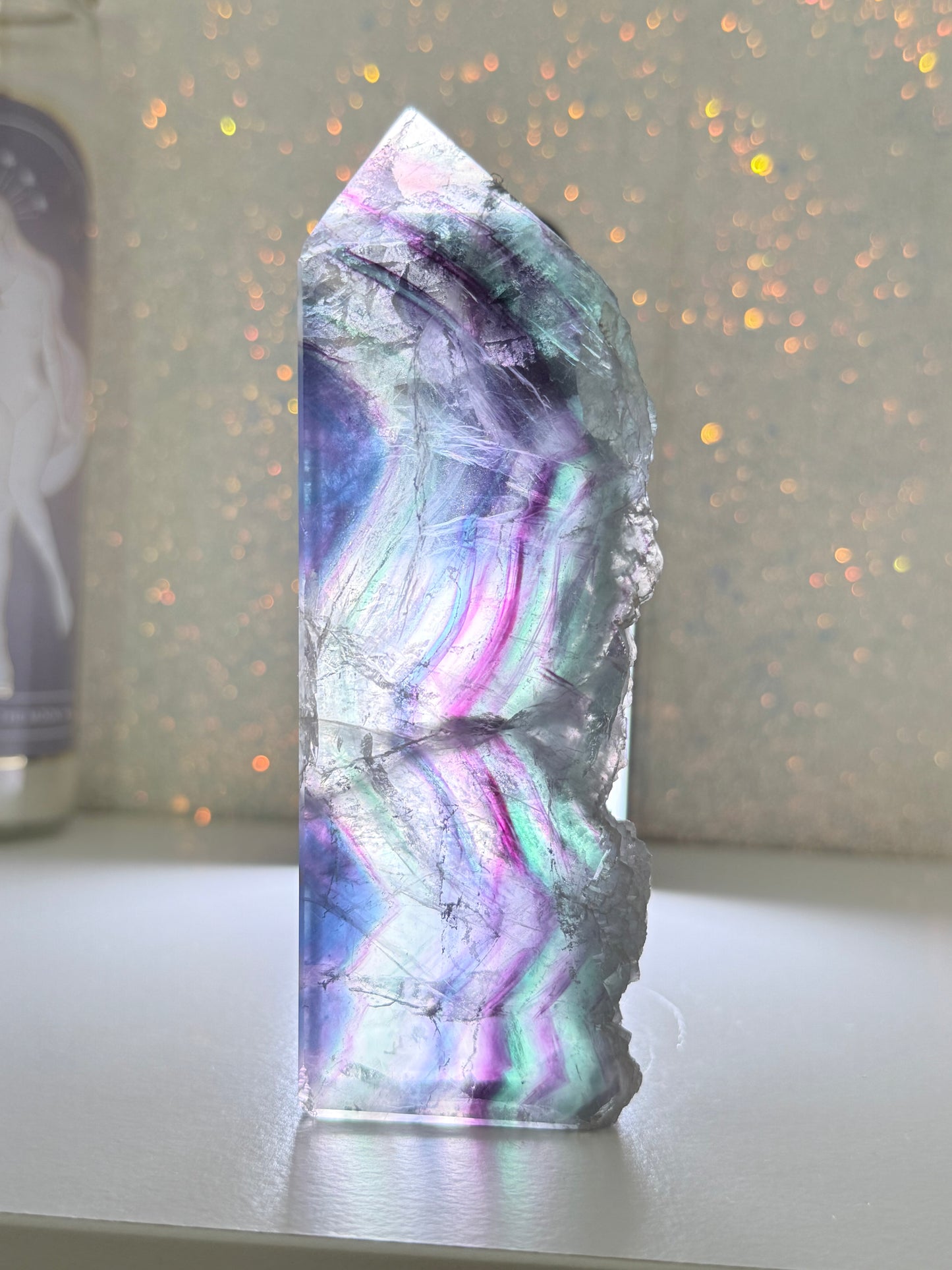 Fluorite Tower With Raw Edge