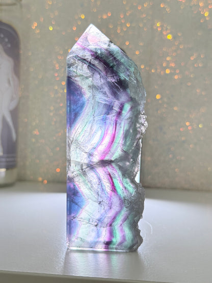 Fluorite Tower With Raw Edge