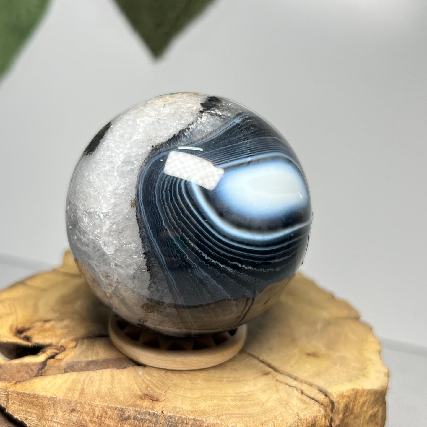 Black Banded Agate Sphere