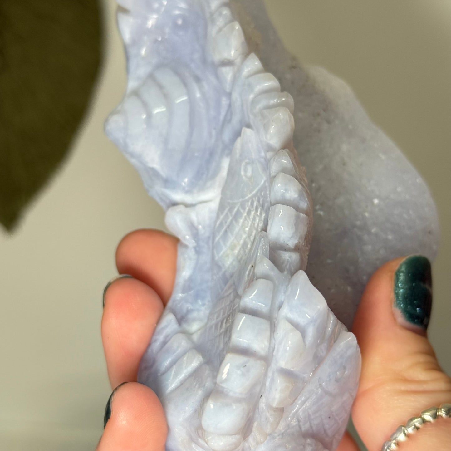 Blue Lace Agate Sea Theme Carving