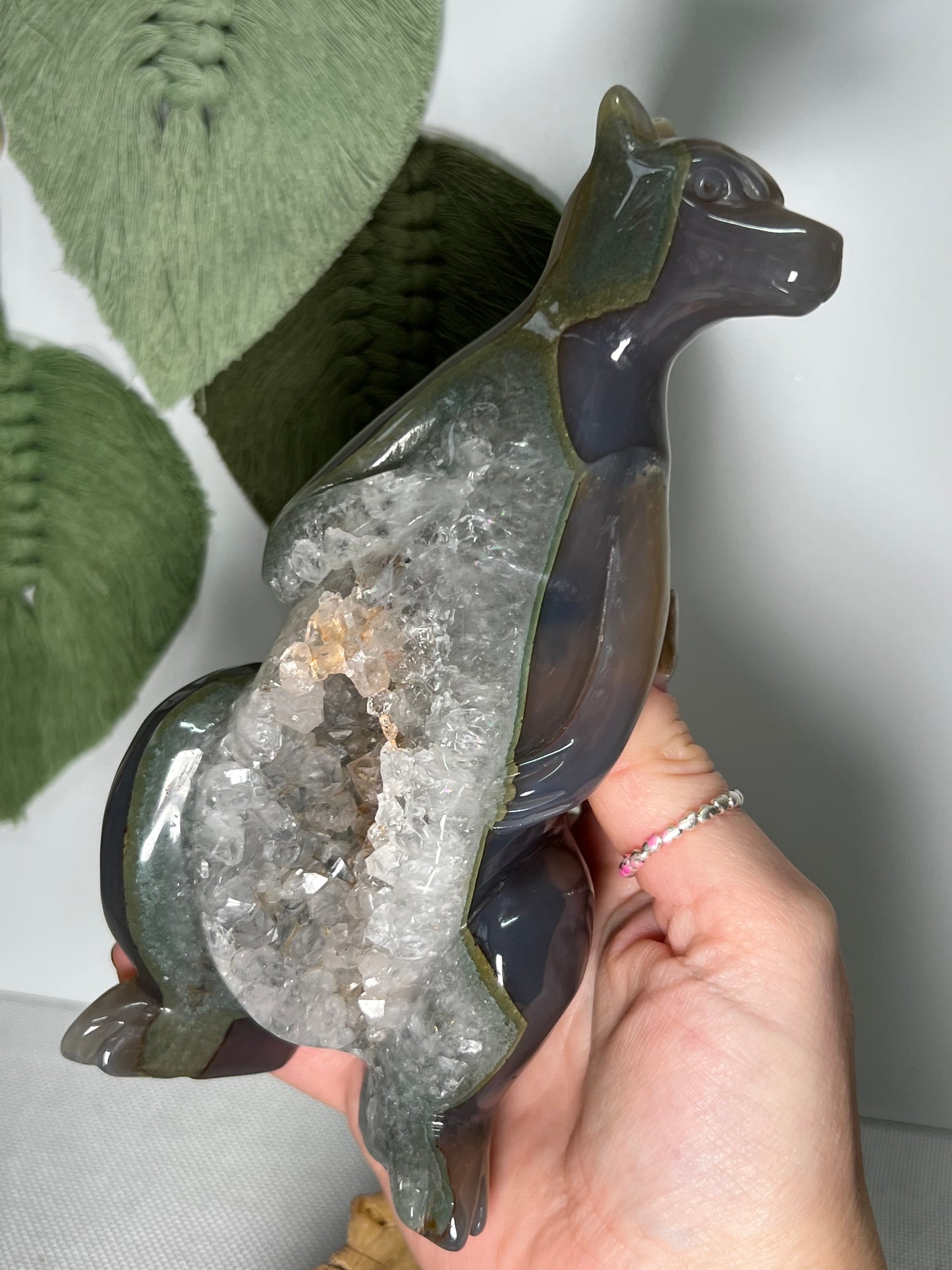 Large Druzy Agate Kangaroo