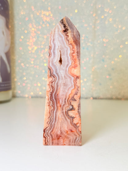 Pink Crazy Lace Agate Tower