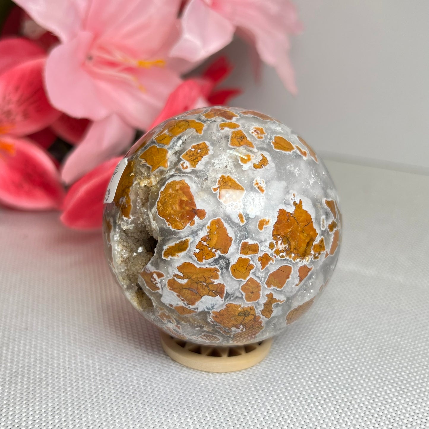 Yellow Petal Agate Sphere