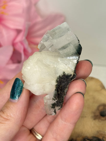 Part Green Apophyllite With Stilbite