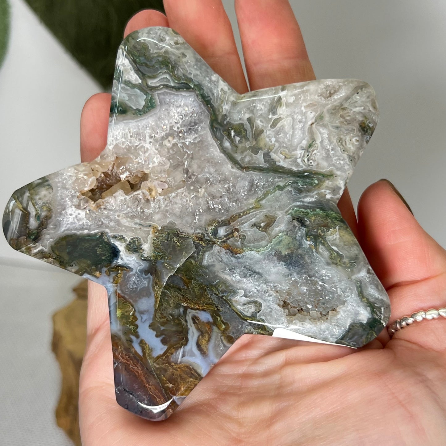 Moss Agate Star