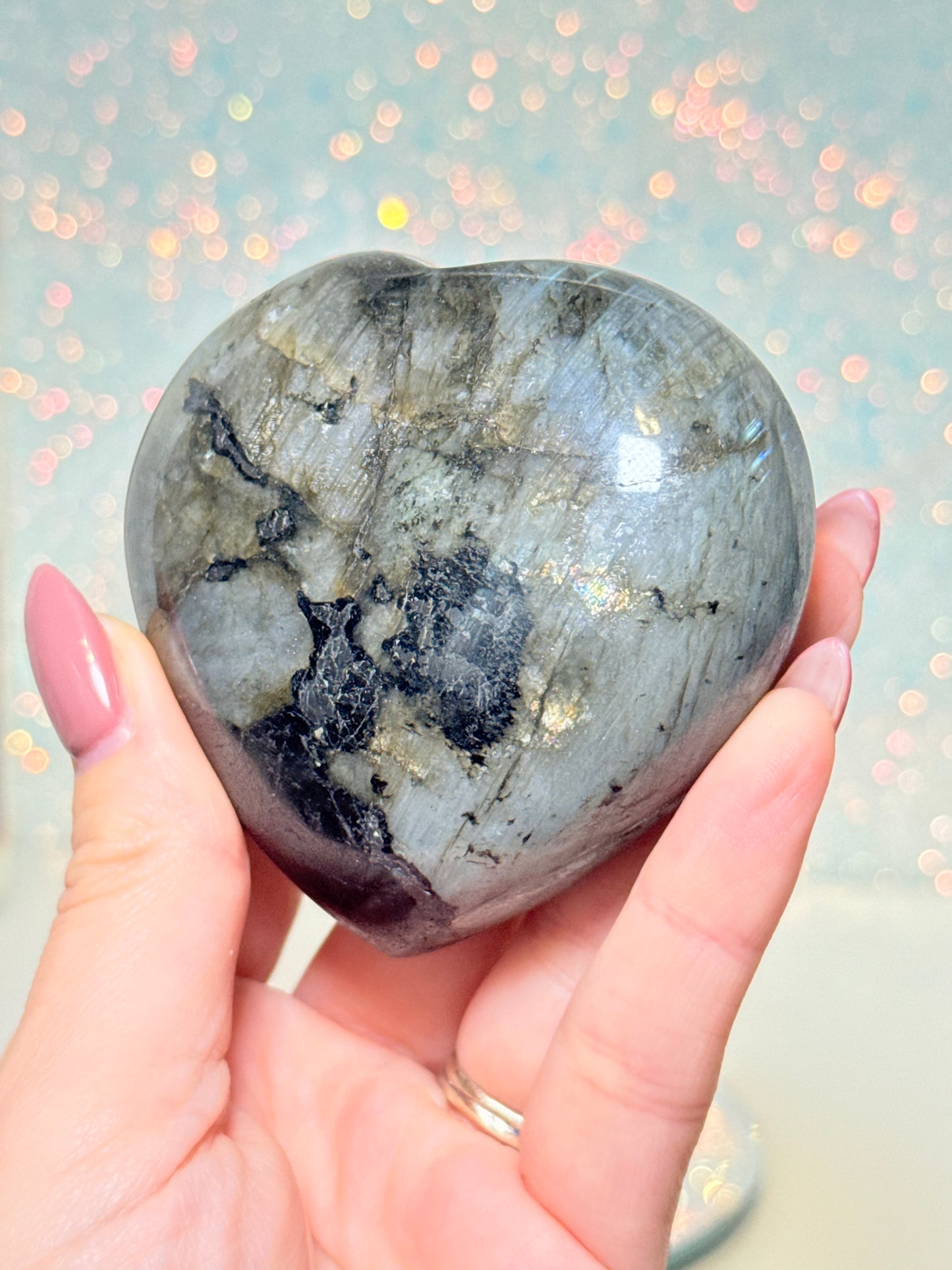 Labradorite Heart