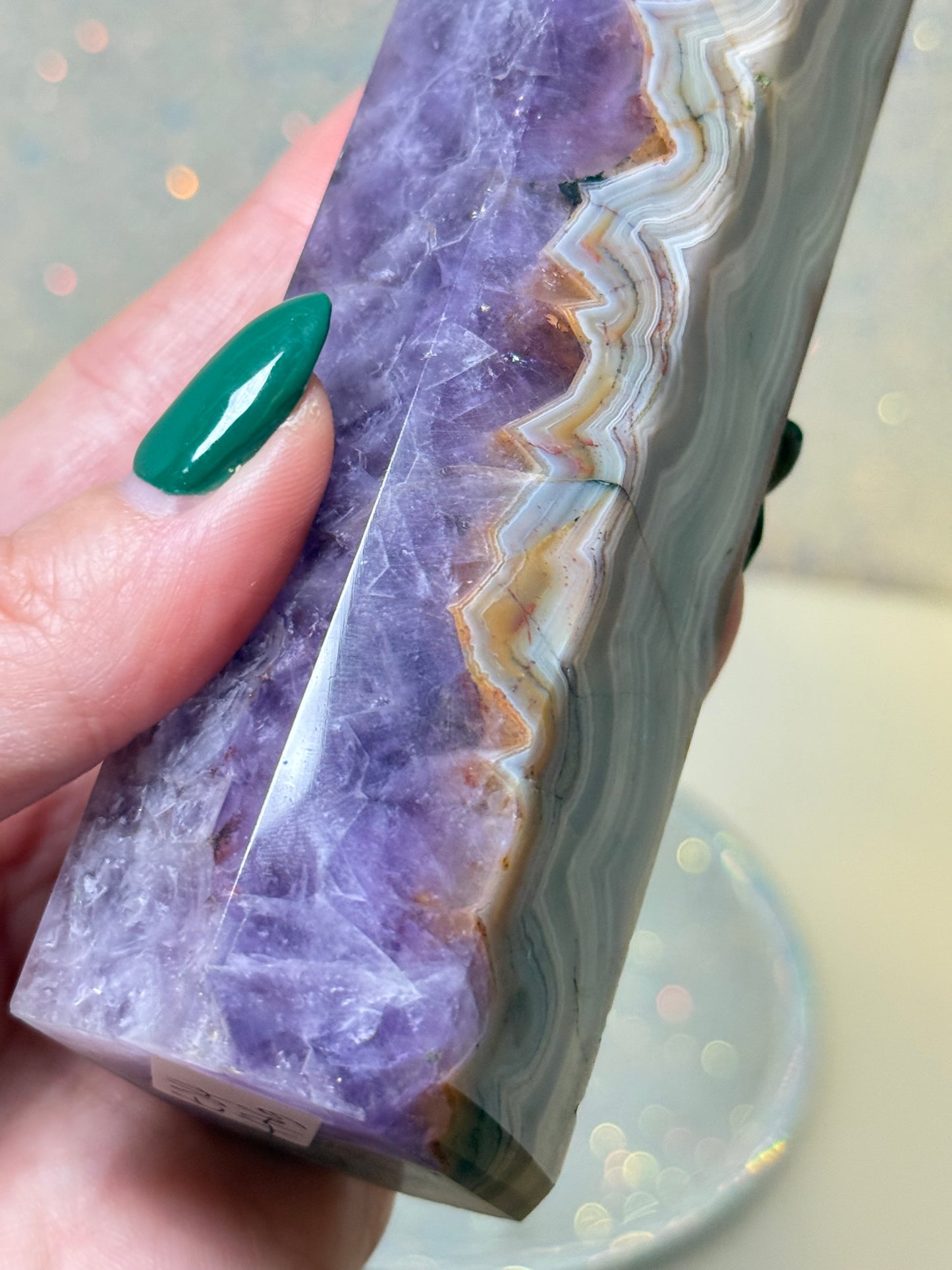 Amethyst / Mexican Lace Agate Large Point