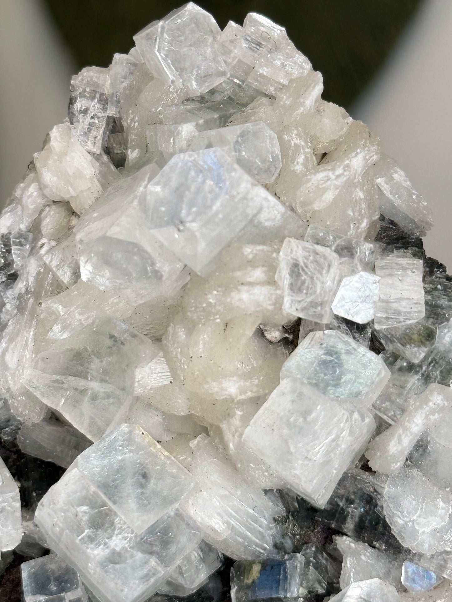 Large Part Green Apophyllite With Stilbite