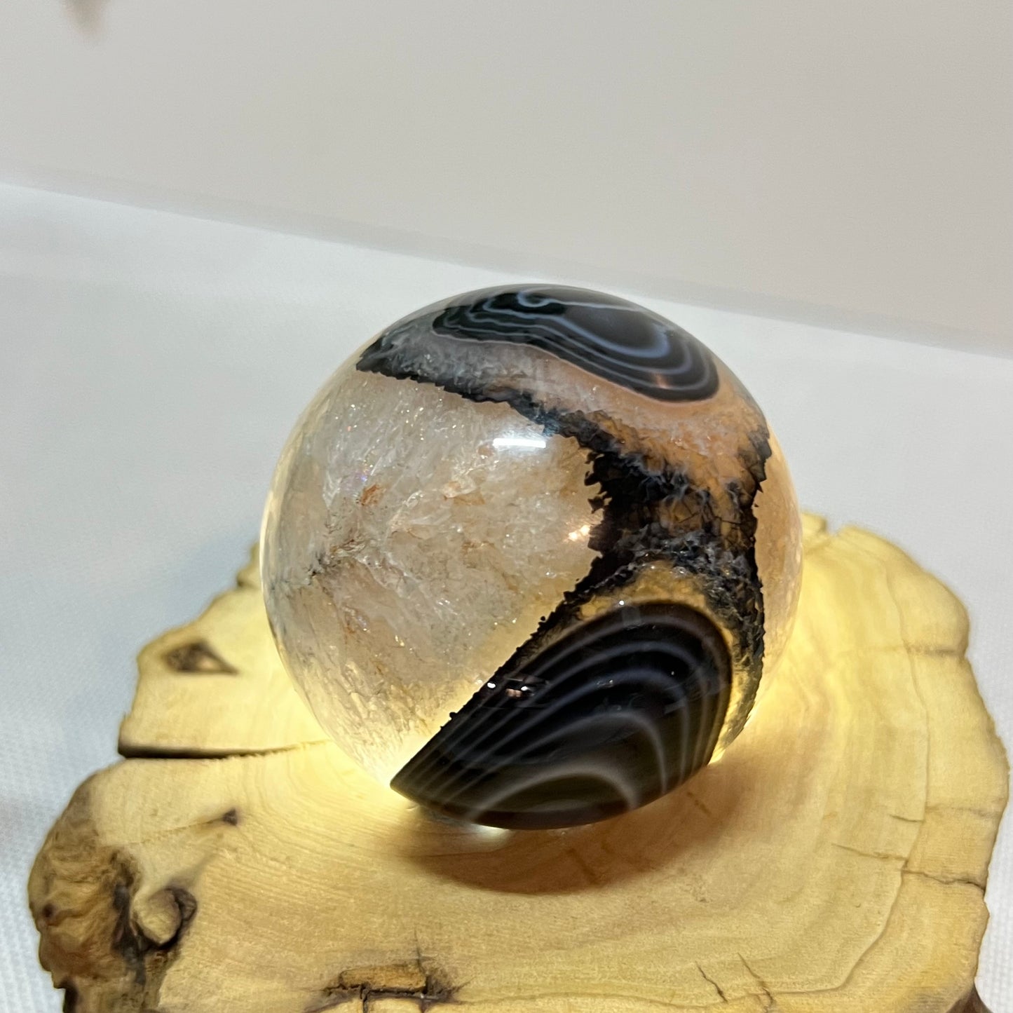 Black Banded Agate Sphere