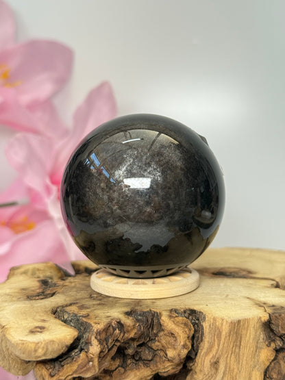 Silver Sheen Obsidian Sphere