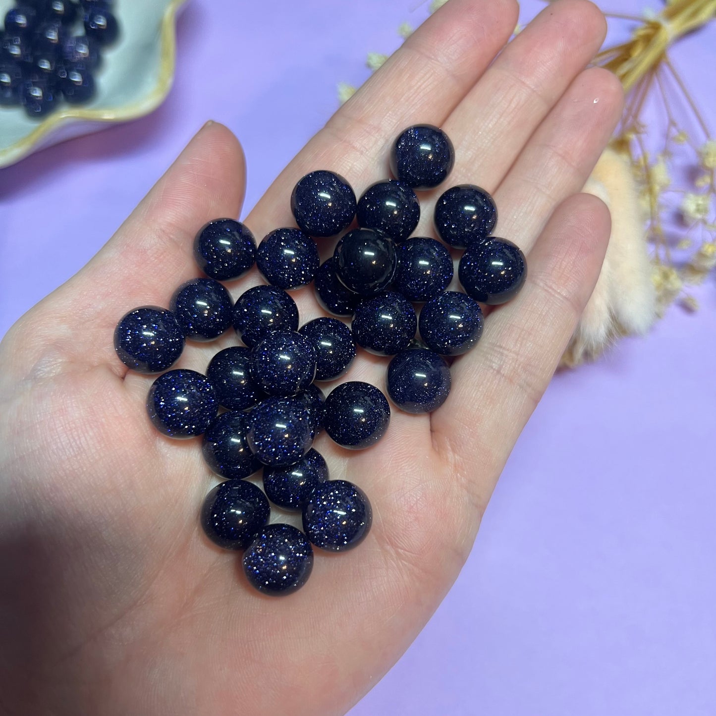 Mini Blue Goldstone Spheres