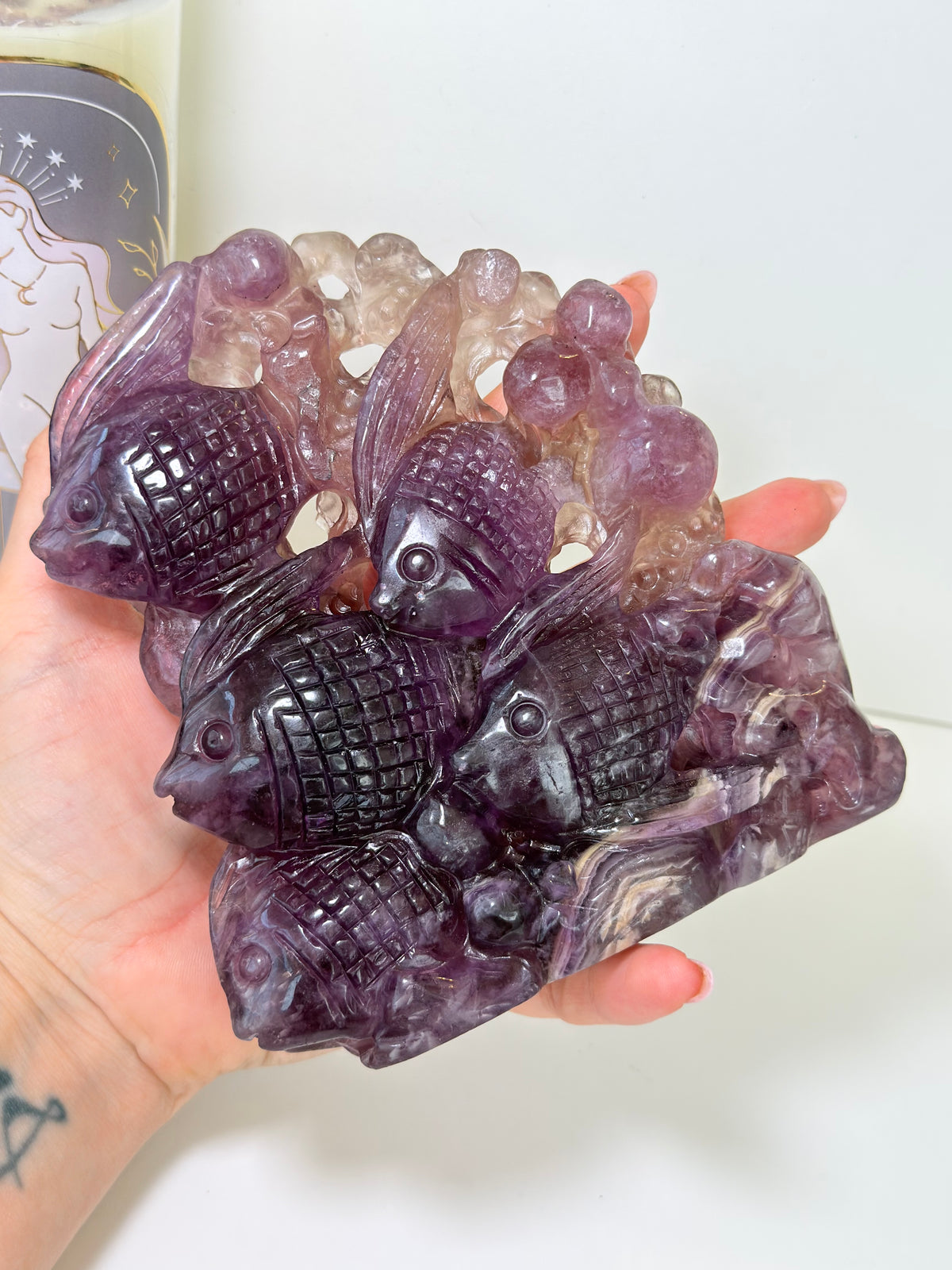 XL Fluorite Fish Carving