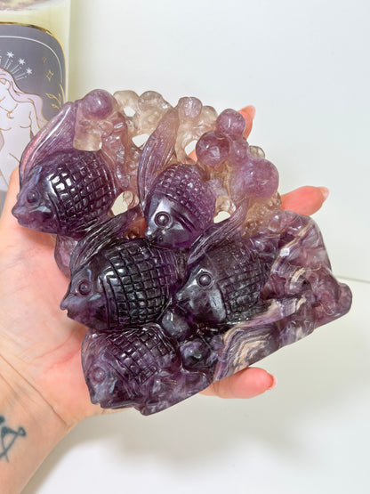 XL Fluorite Fish Carving