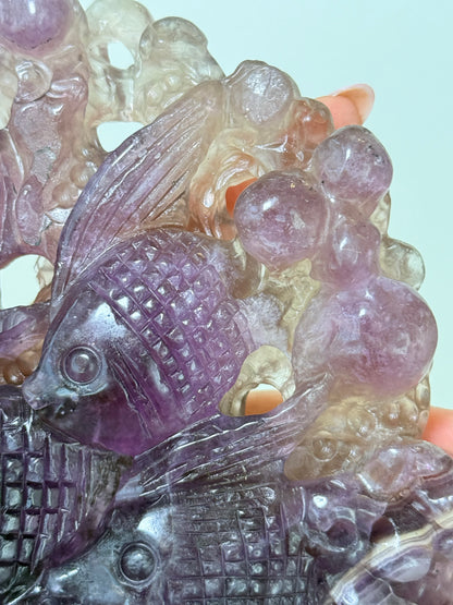 XL Fluorite Fish Carving