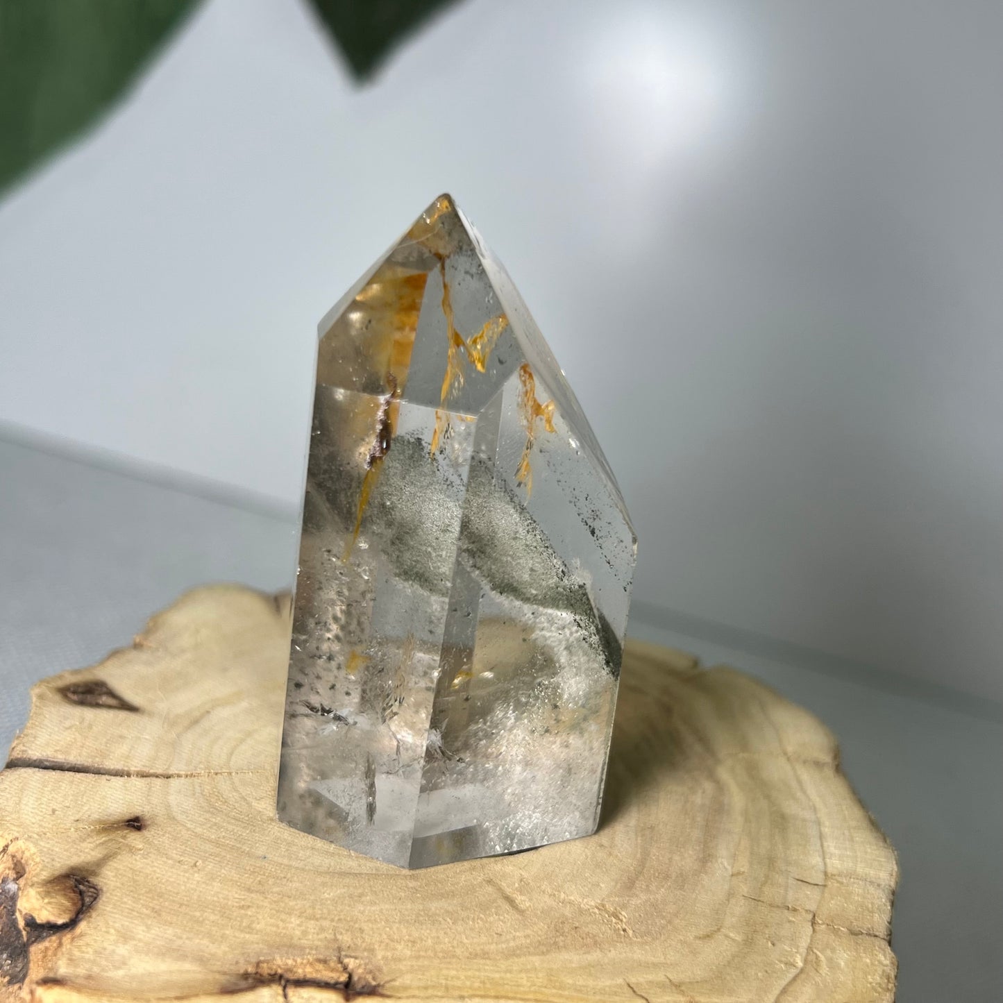 Garden Quartz Point With Golden Healer