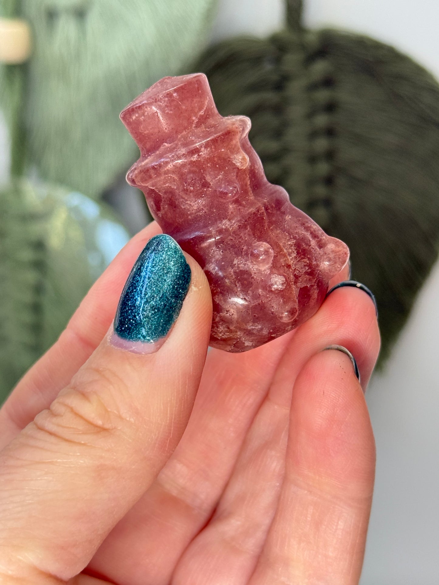 Strawberry Quartz Snowman