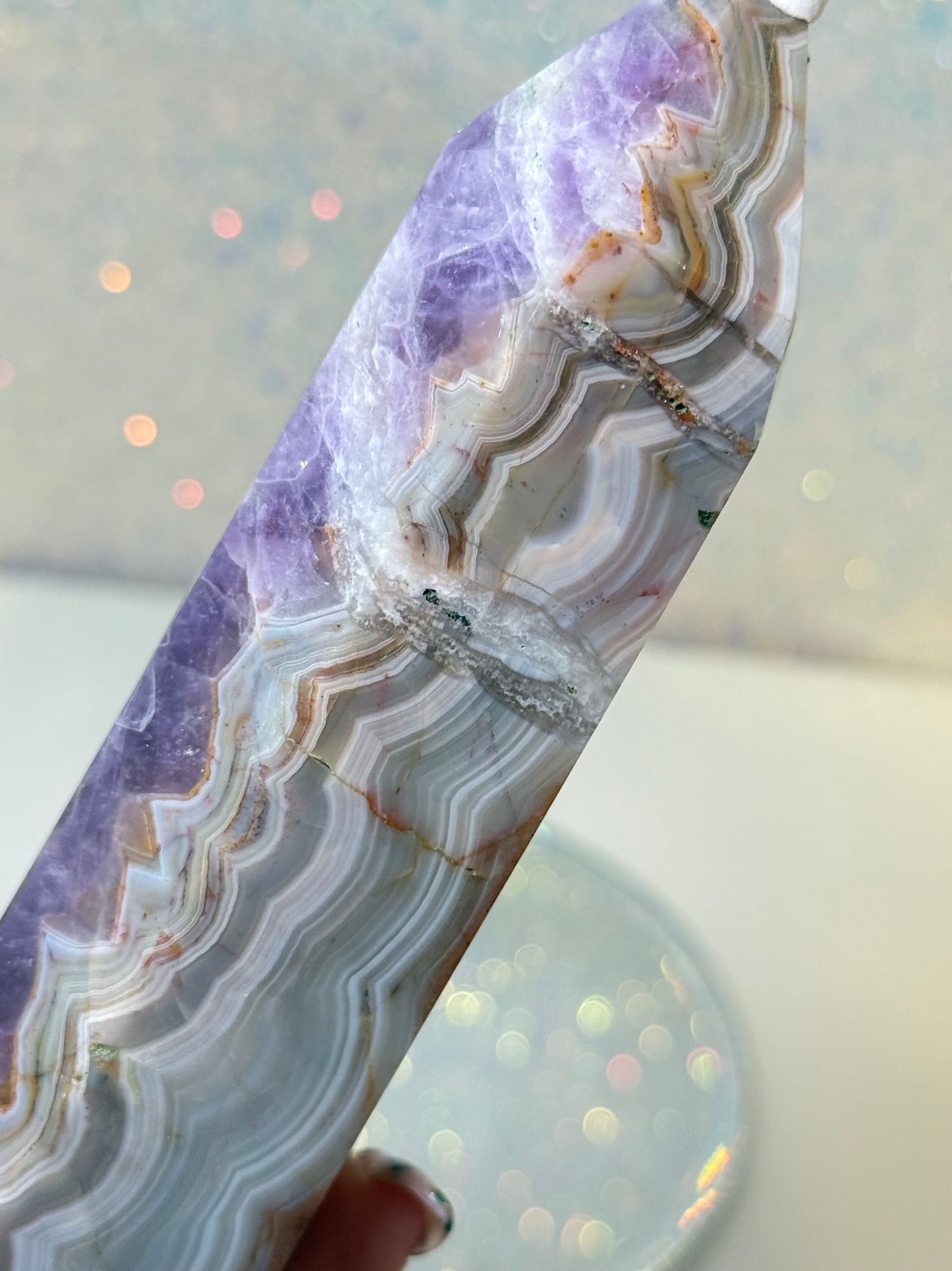 Amethyst / Mexican Lace Agate Large Point