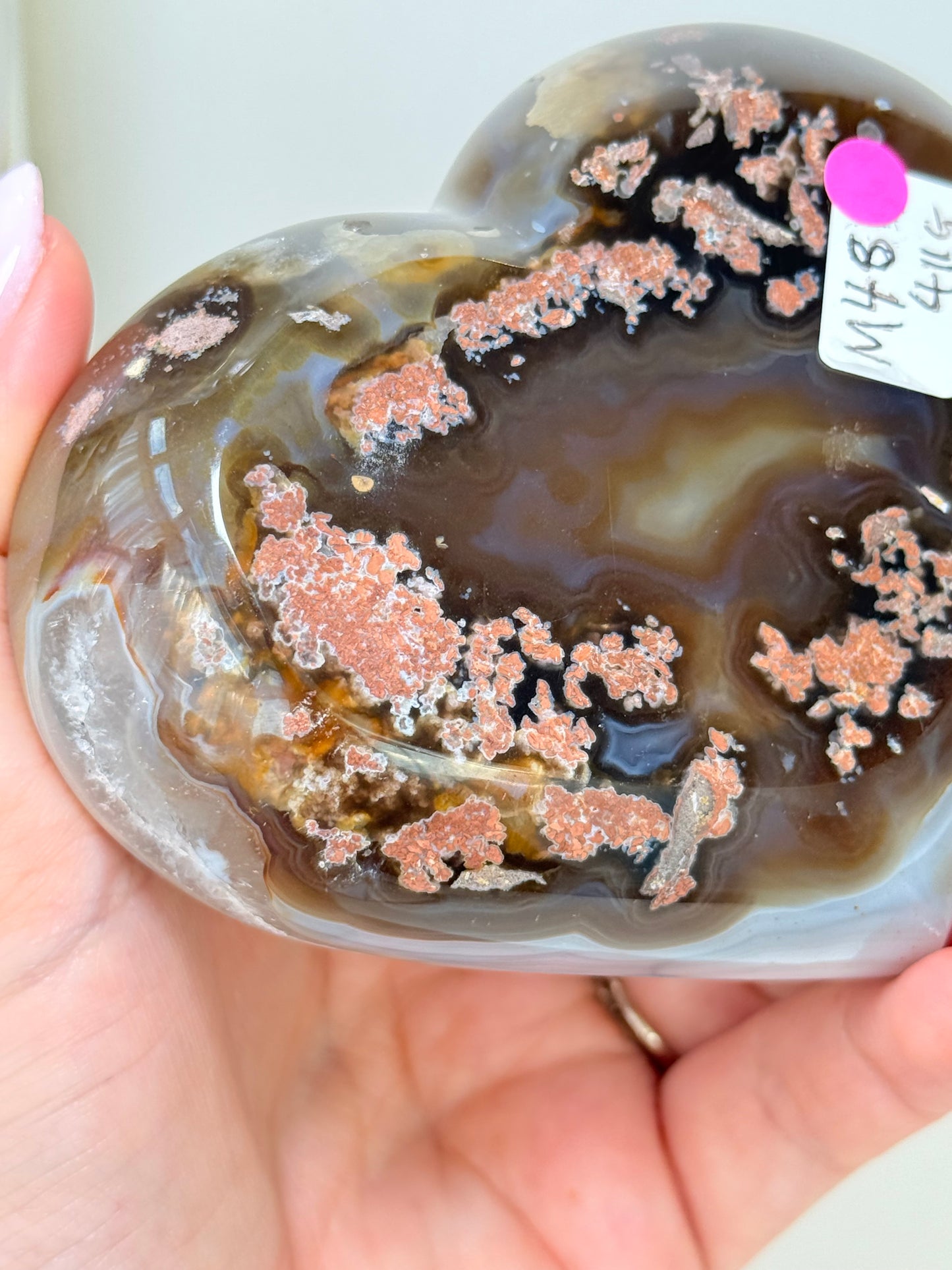 Brazilian Agate Heart On Stand