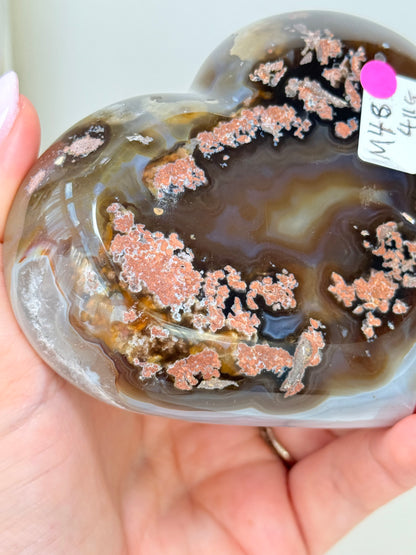 Brazilian Agate Heart On Stand