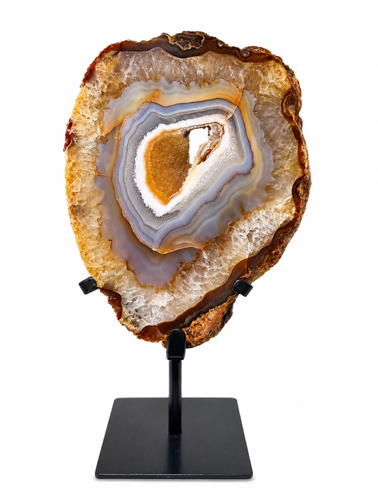 Large Agate Slice With Stand