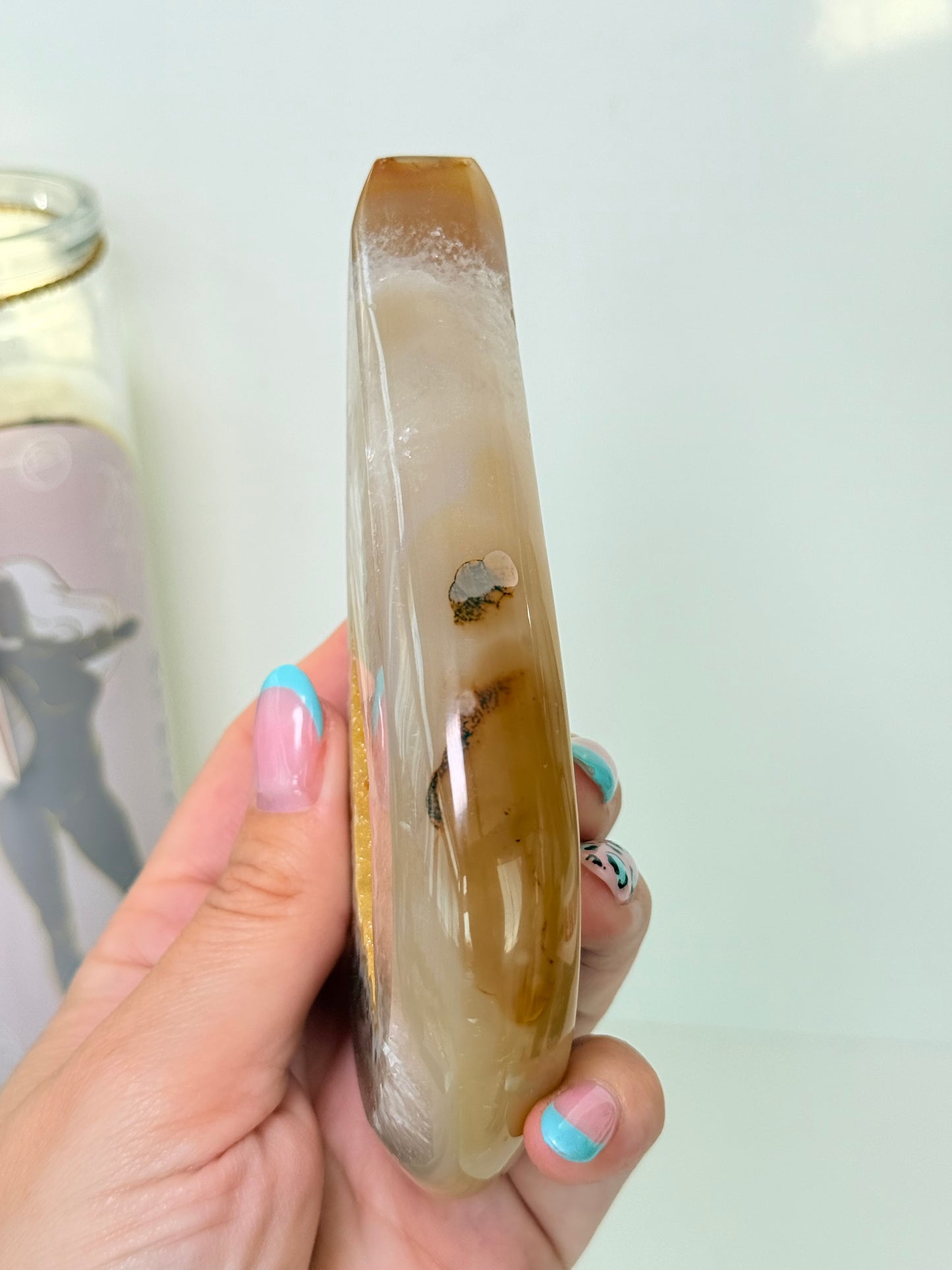 Brazilian Agate Drop With Stand