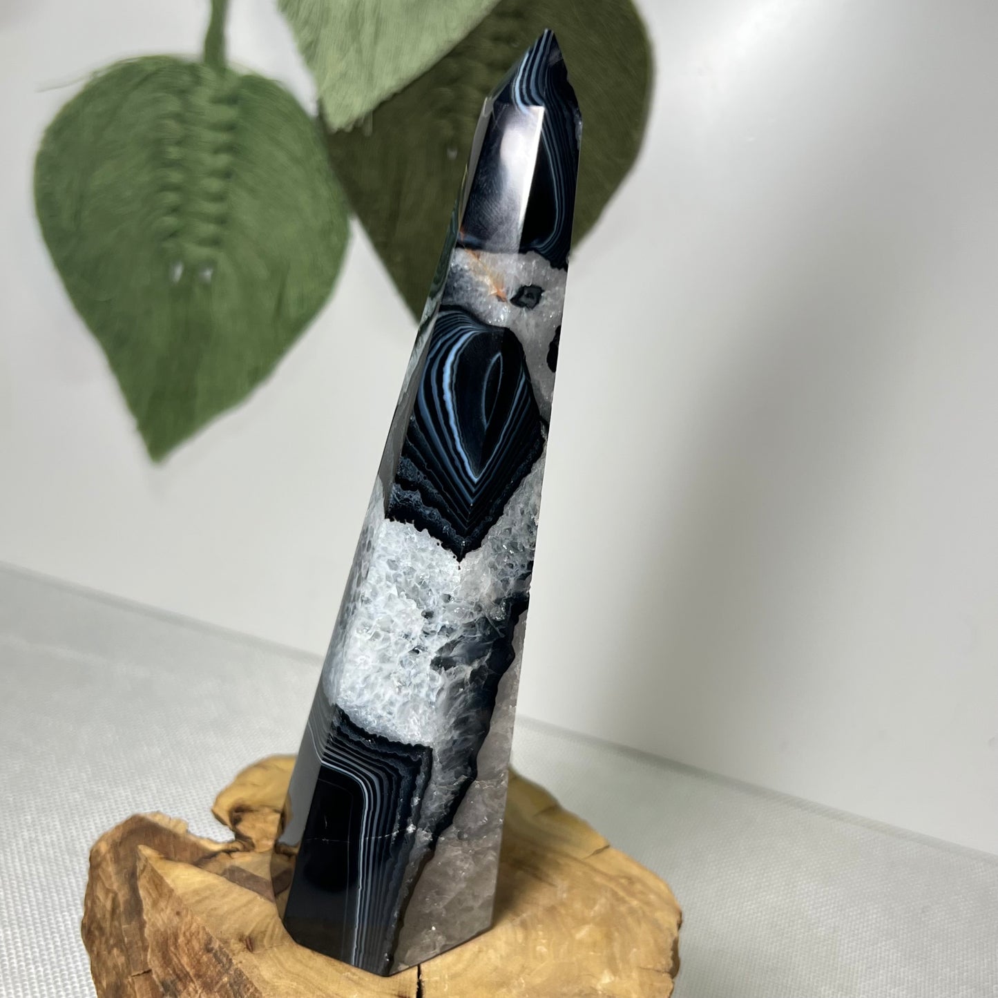 Black Banded Agate Obelisk