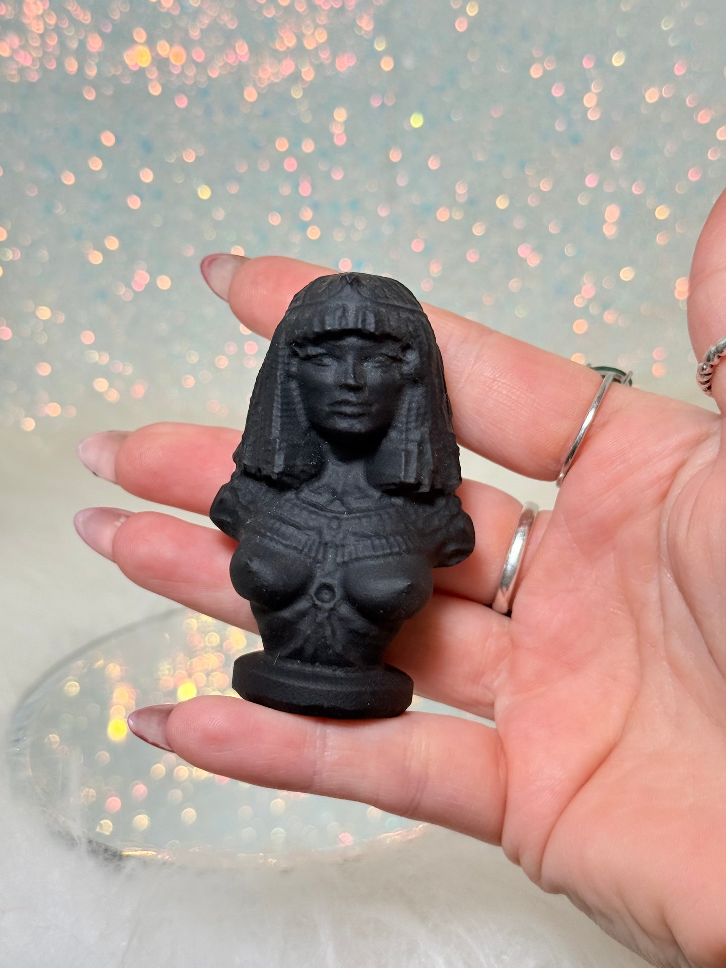 Matte Black Obsidian Cleopatra