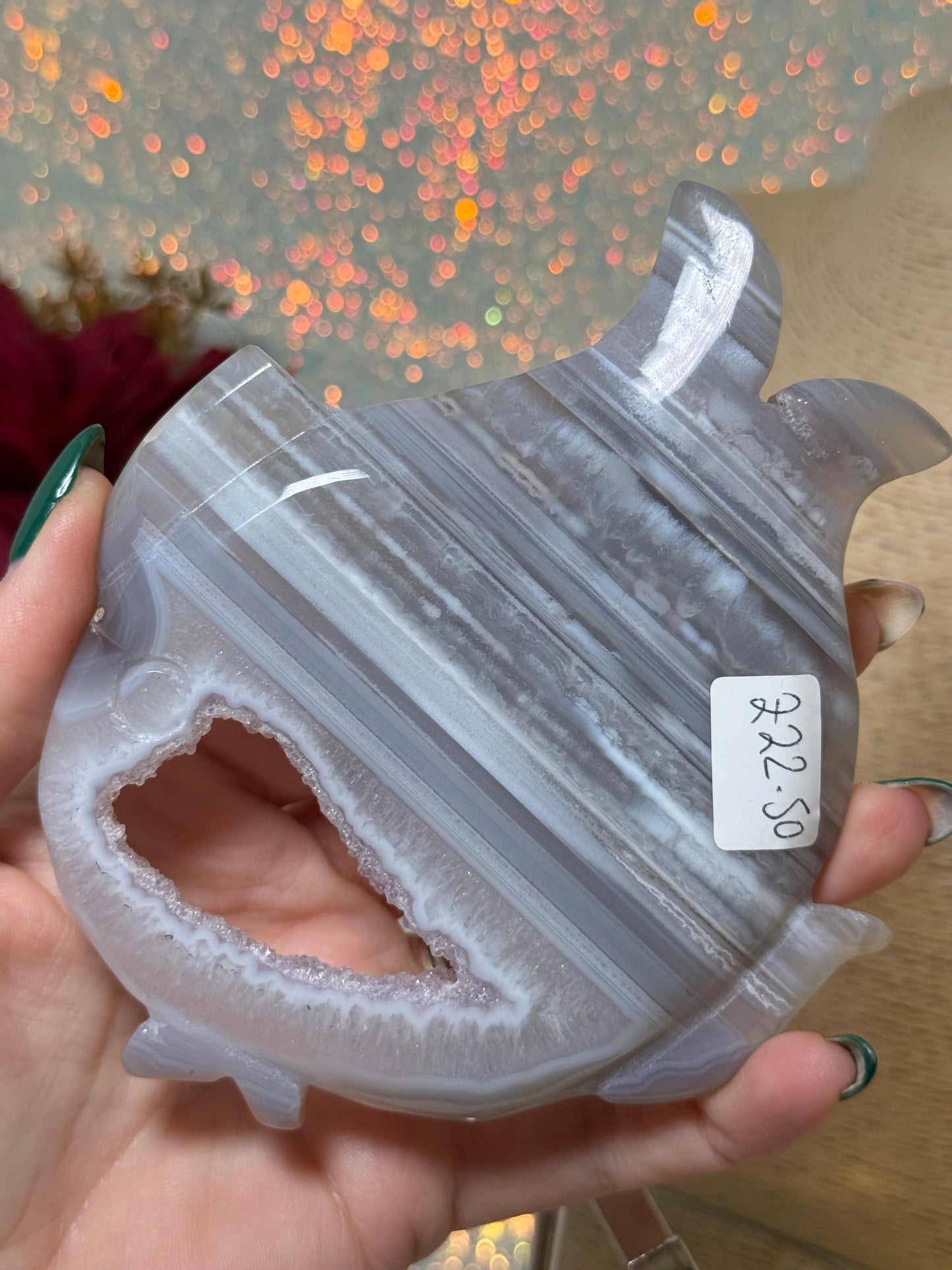 Druzy Agate Fish With Stand