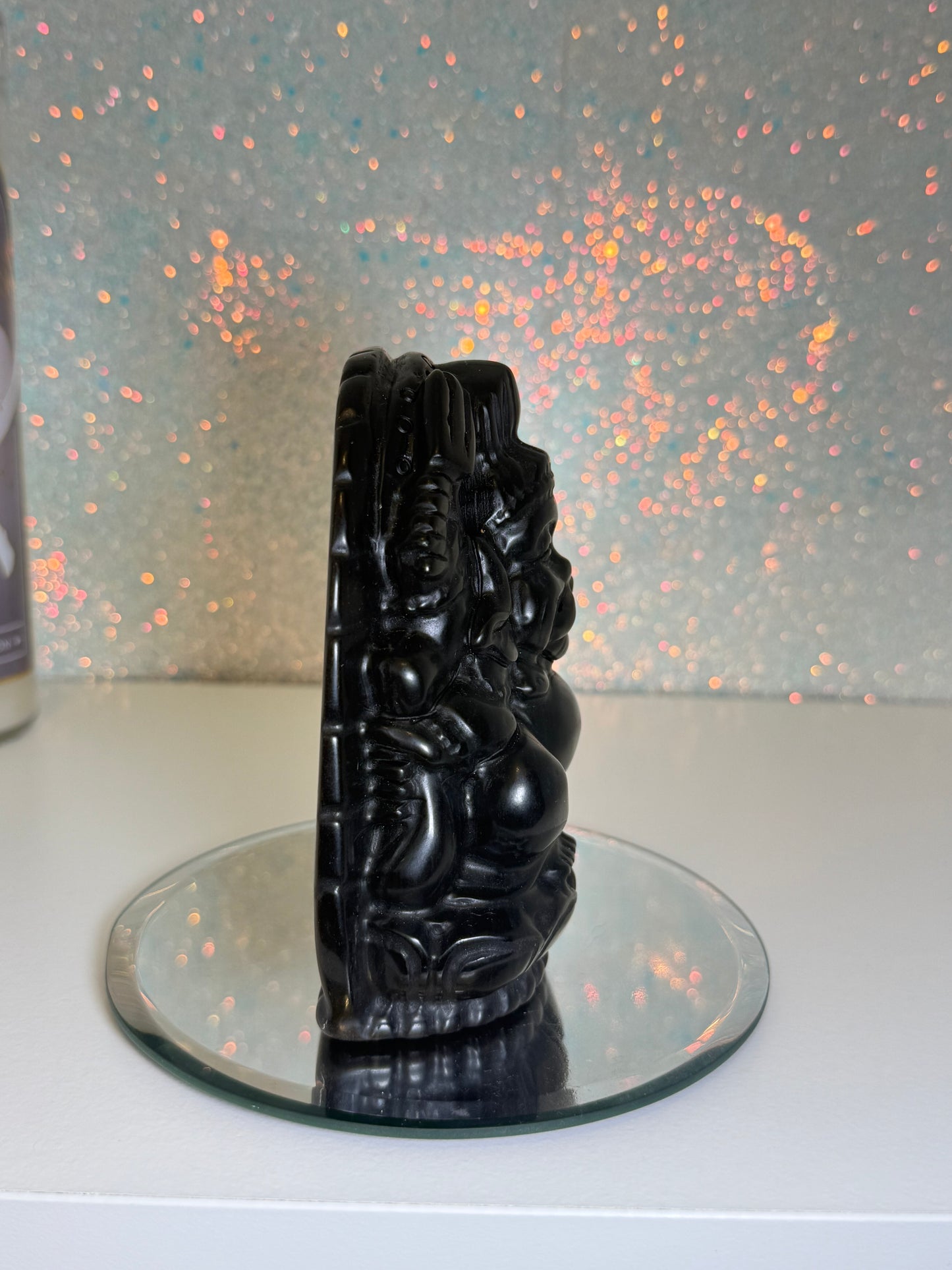 Large Silver Sheen Obsidian Ganesha