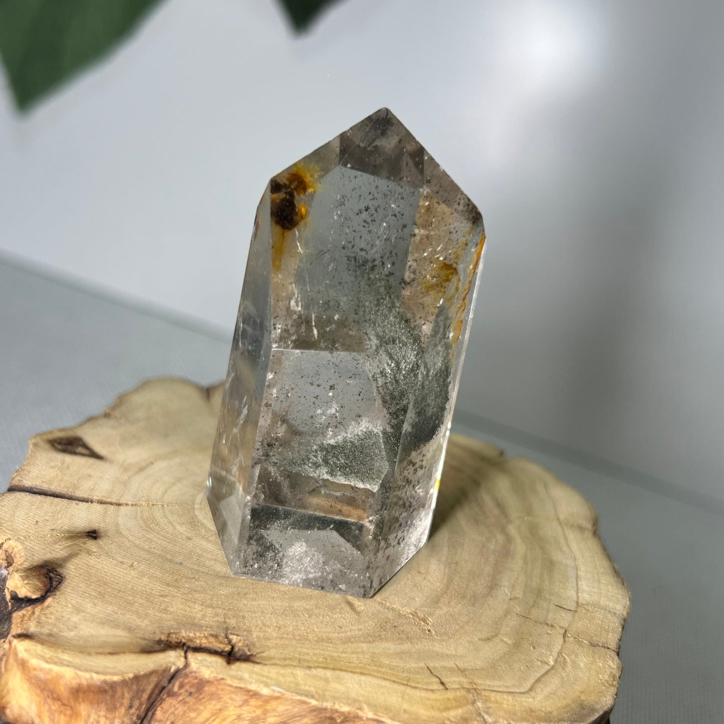 Garden Quartz Point With Golden Healer