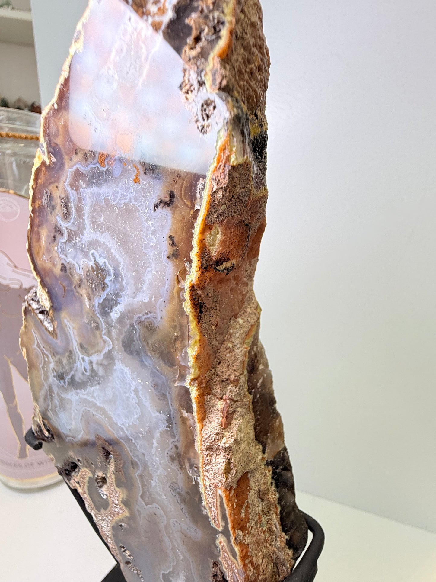 Brazilian Agate Slice On Stand