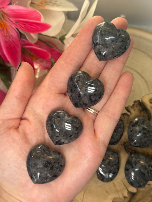 3cm Larvikite Hearts