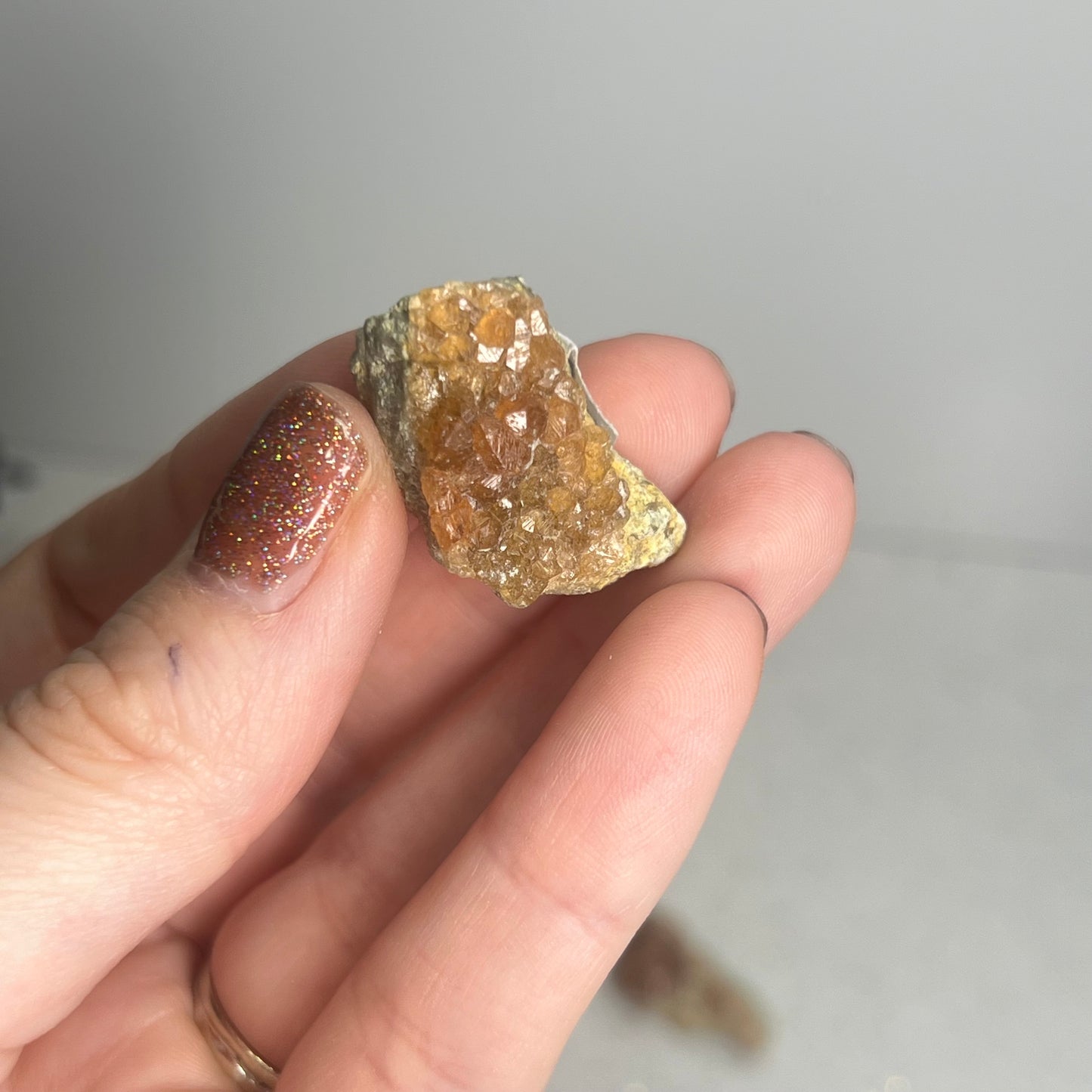 Raw Orange Garnet On Matrix