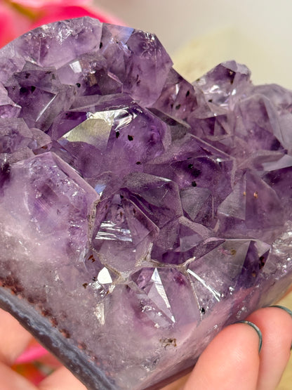 Chunky Amethyst In Agate Cluster Heart