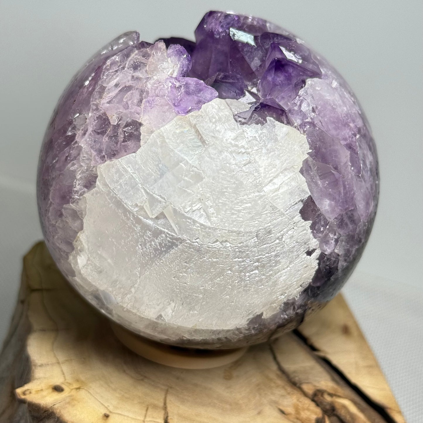 Amethyst Agate Sphere With Calcite