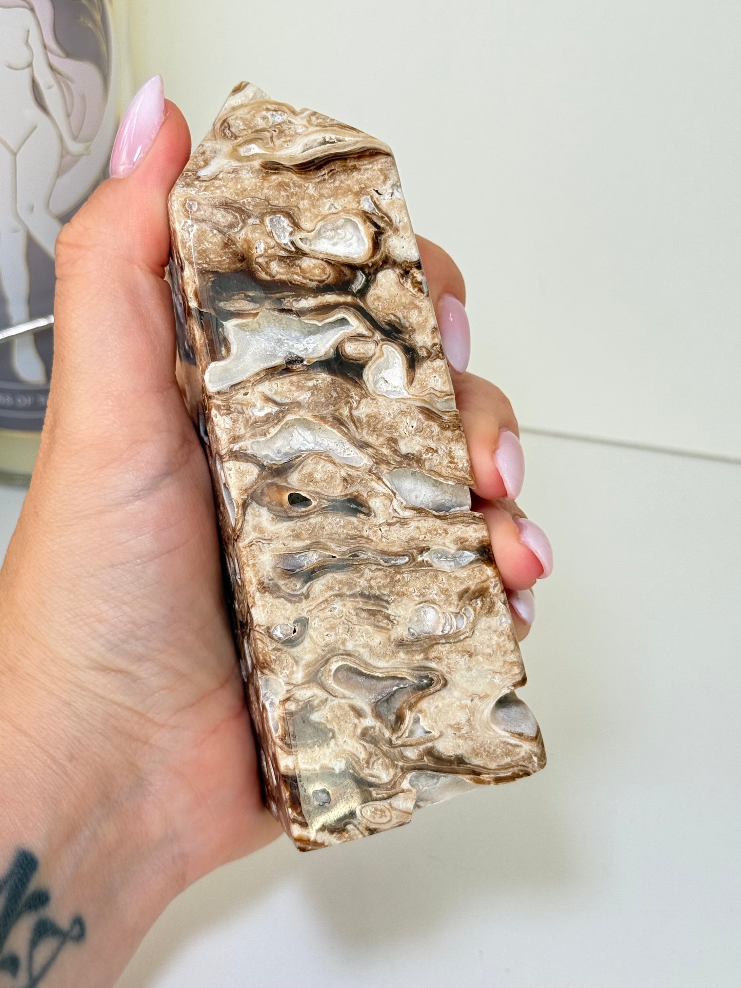 Large Chocolate Calcite Tower