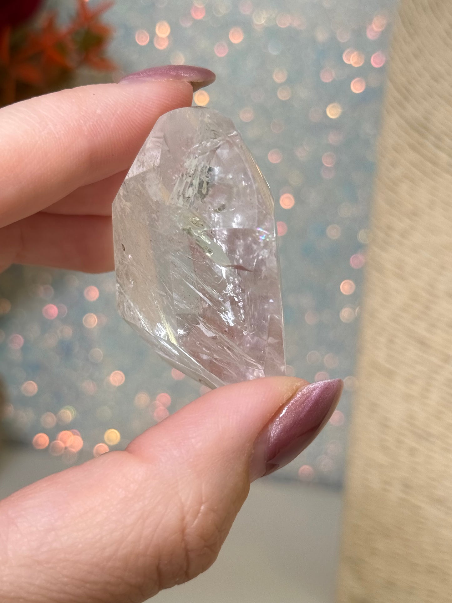 Faceted Clear Quartz Heart