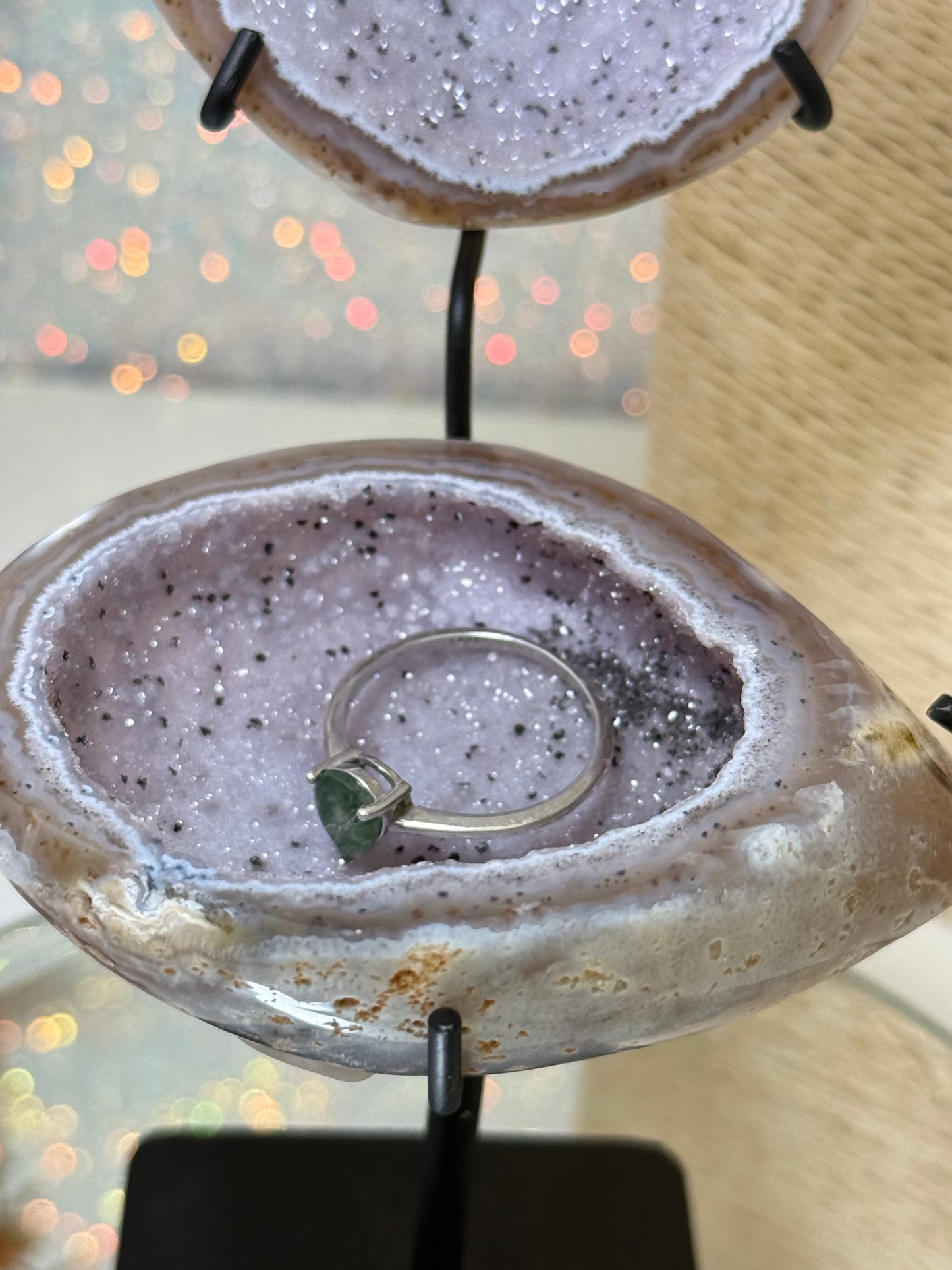 Brazilian Druzy Agate Geode Display Jewellery Box