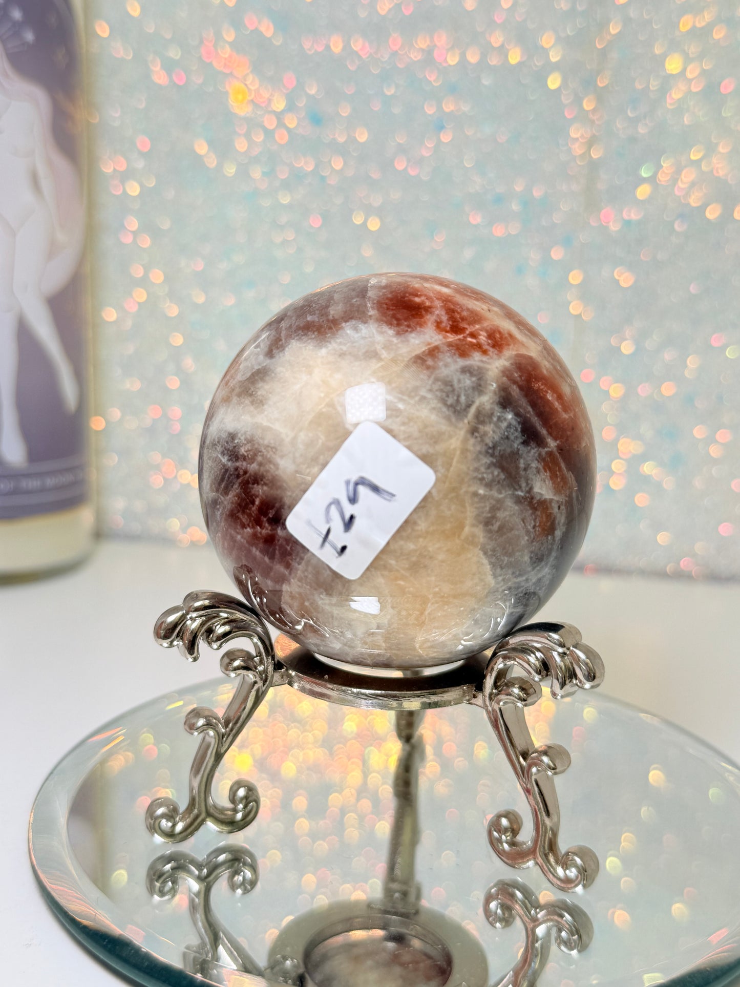 Moonstone With Sunstone Sphere (Super Flashy!)