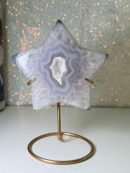 Brazilian Agate Star On Stand