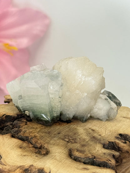Part Green Apophyllite With Stilbite