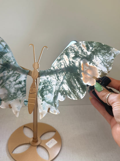 Moss Agate Butterfly Wings