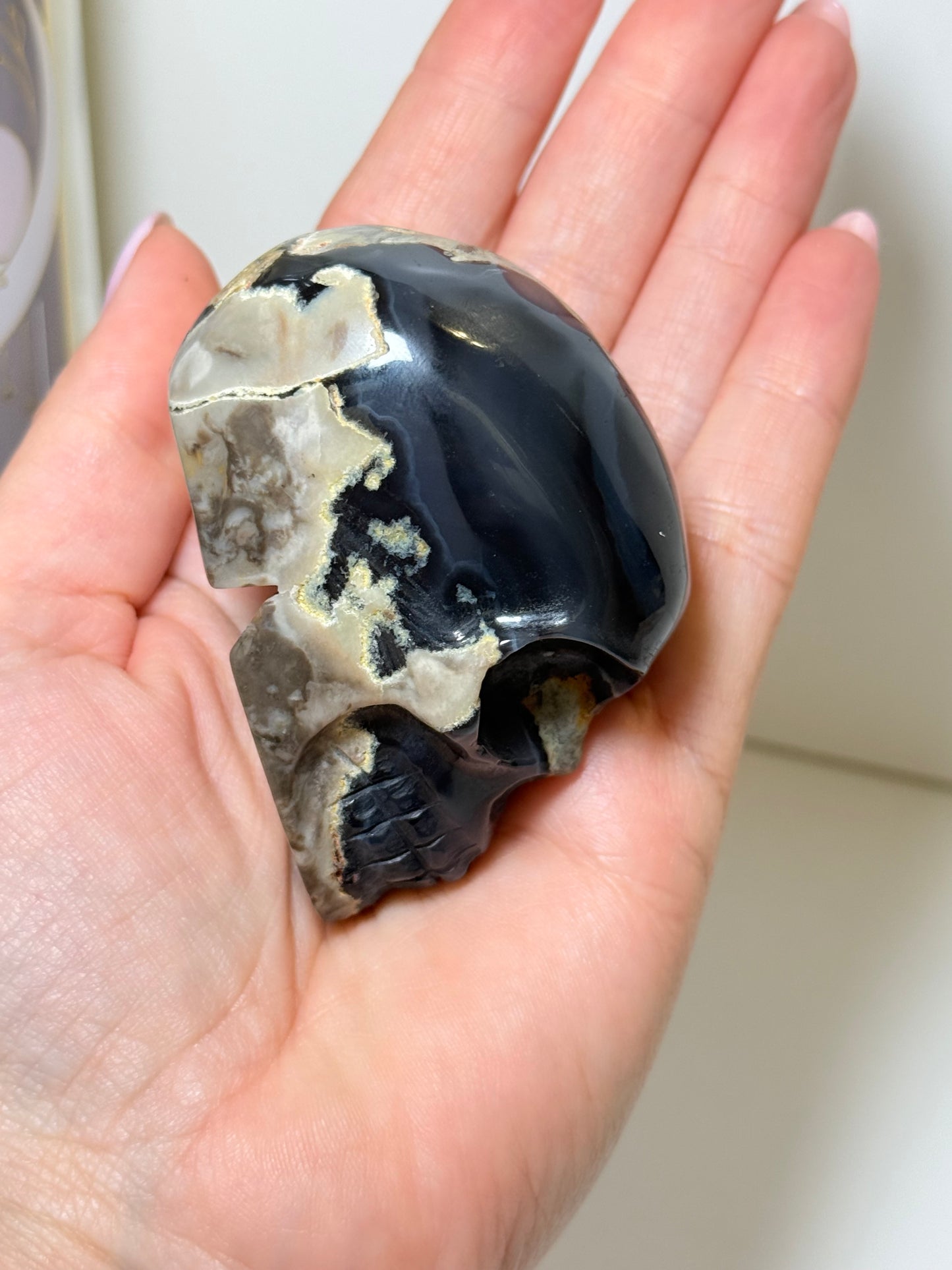 Volcano Agate Skull