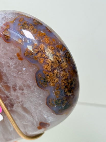 Large Brazilian Agate Heart With Stand