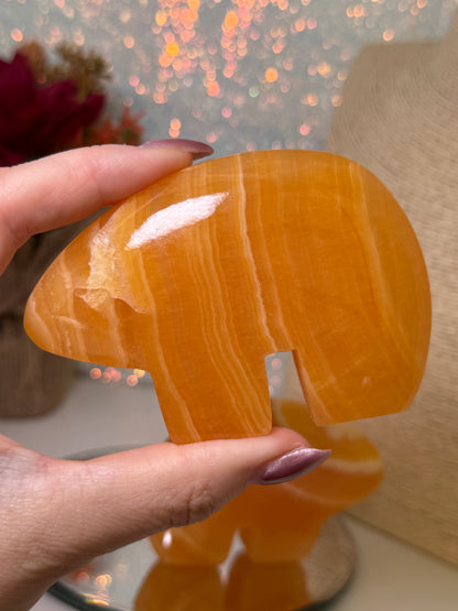 Orange Calcite Zuni Bears