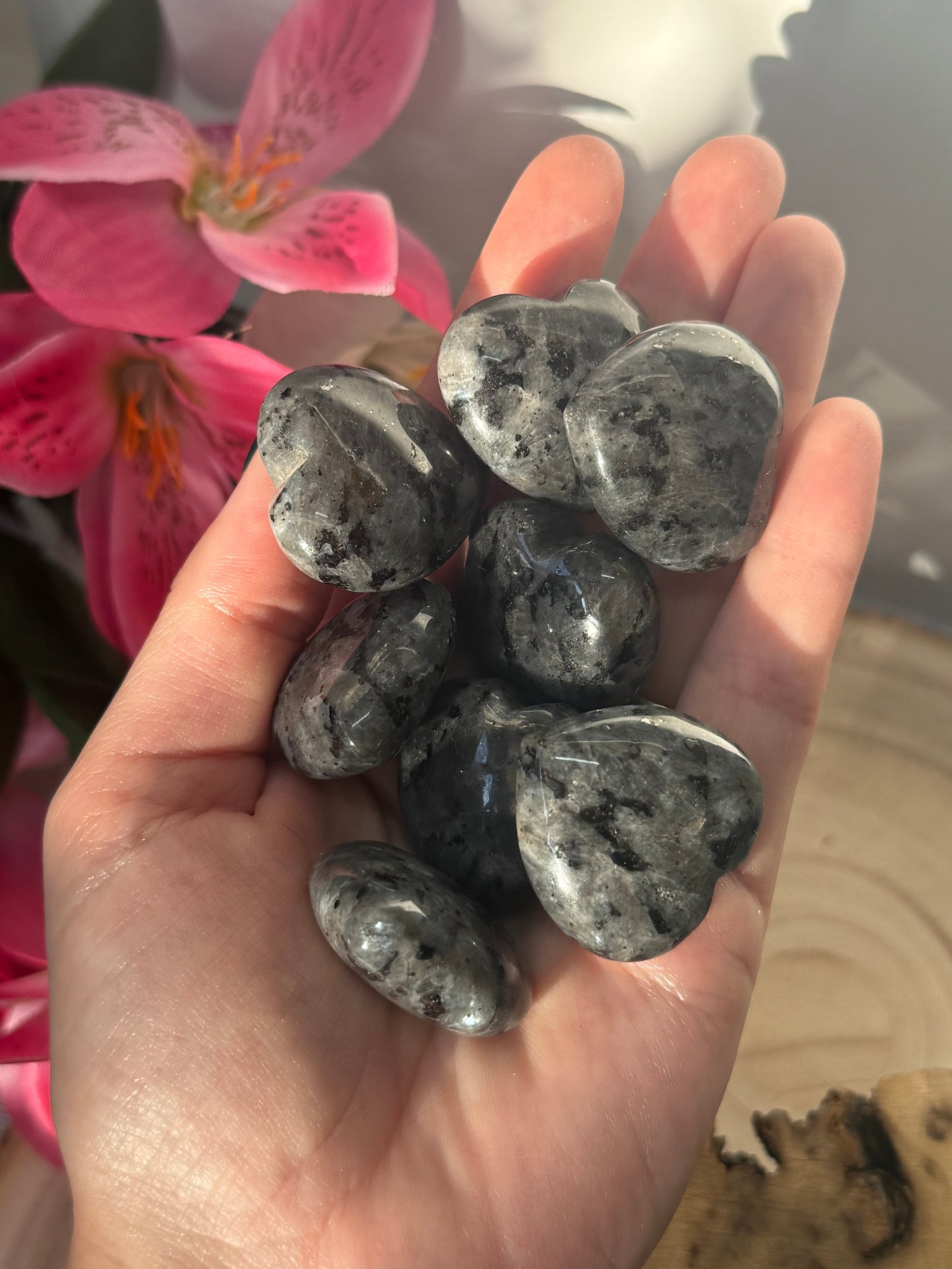 3cm Larvikite Hearts