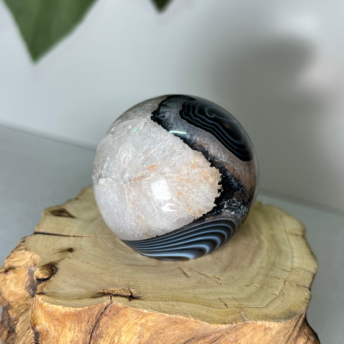 Black Banded Agate Sphere