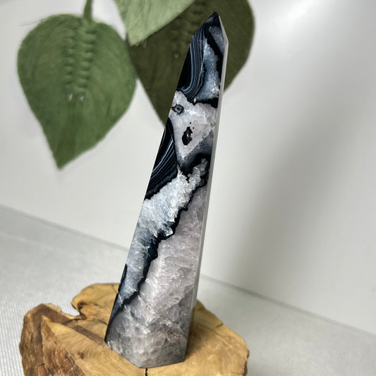 Black Banded Agate Obelisk