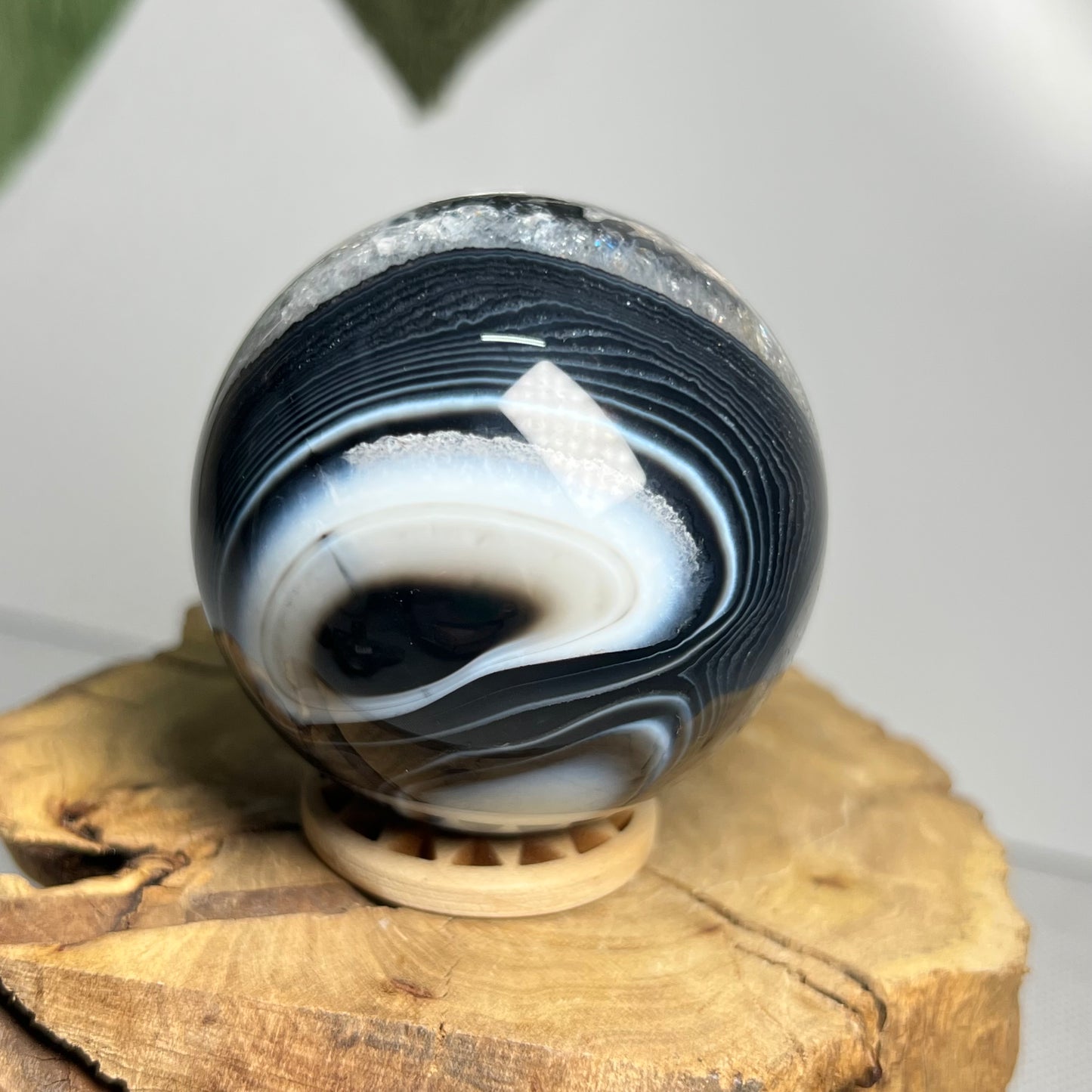 Black Banded Agate Sphere