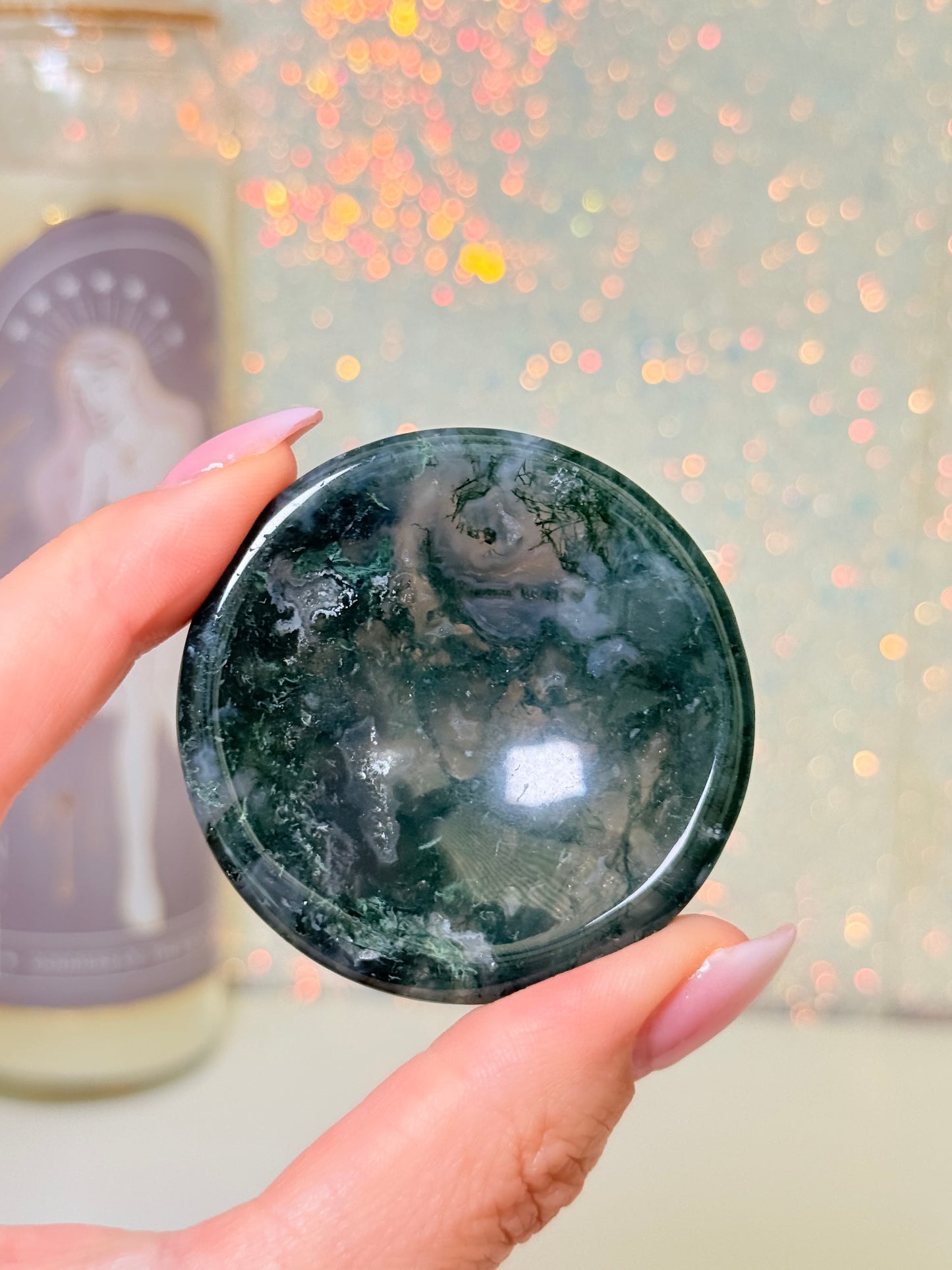 Mini Moss Agate Bowl (E)